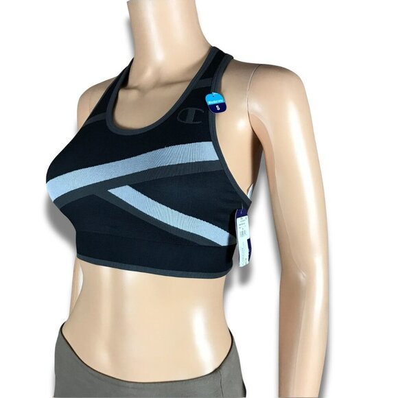 CHAMPION Colorblocked Racerback Compression Padded Sports Bra NWT S - Picture 3 of 12